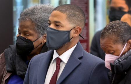 Jussie Smollett outside court