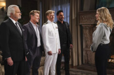 35th Anniversary Stand-Alone Episode - John McCook as Eric Forrester, Winsor Harmon as Thorne Forrester, Jack Wagner as Nick Marone, Don Diamont as Bill Spencer, and Katherine Kelly Lang as Brooke Logan