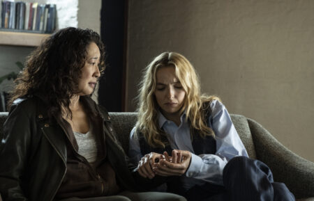 Sandra Oh as Eve Polastri and Jodie Comer as Villanelle in Killing Eve