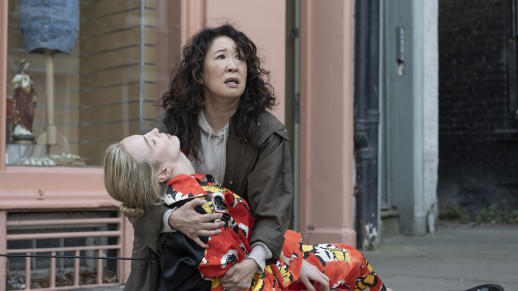 Sandra Oh as Eve Polastri, Jodie Comer as Villanelle in Killing Eve