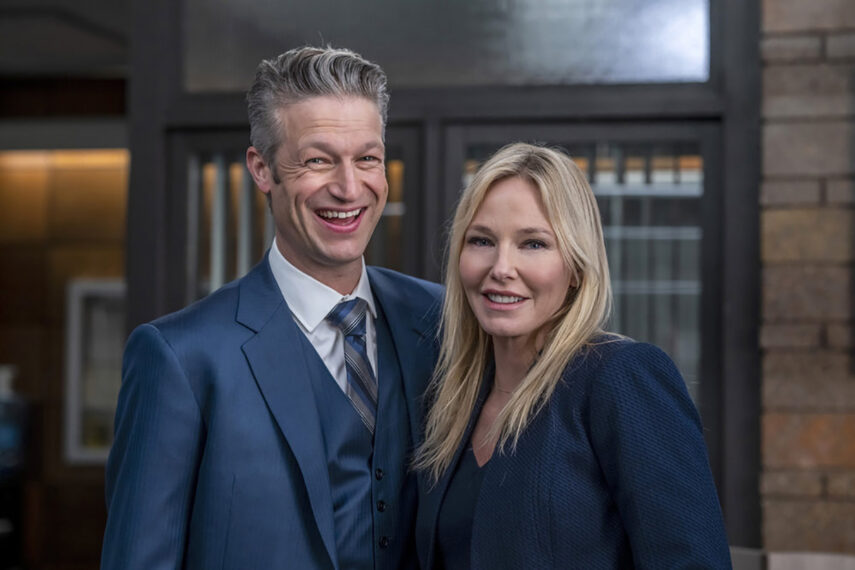 Peter Scanavino as Assistant District Attorney Sonny Carisi, Kelli Giddish as Detective Amanda Rollins in SVU