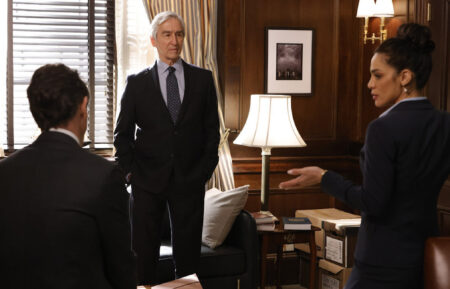 Sam Waterston as D.A. Jack McCoy, Odelya Halevi as ADA Samantha Maroun in Law & Order