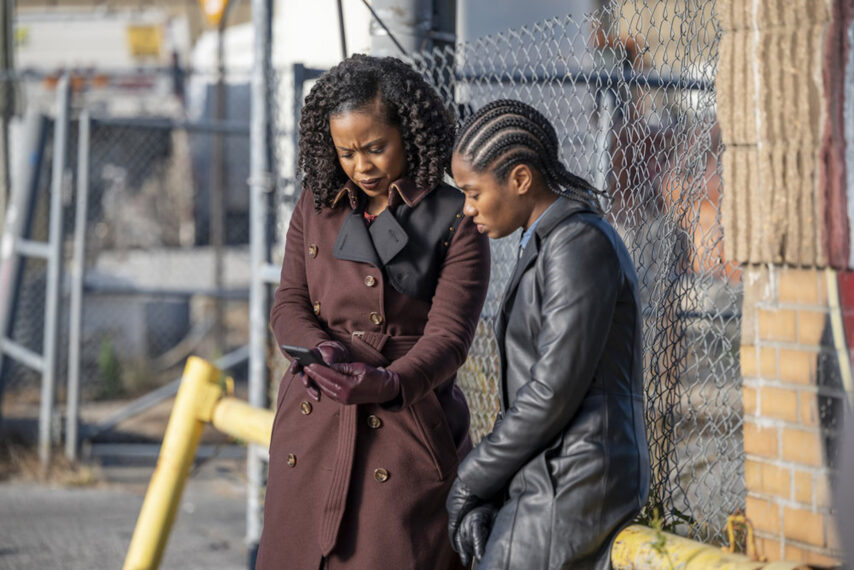 Danielle Moné Truitt as Sgt. Ayanna Bell, Nona Parker Johnson as Carmen “Nova” Riley in Law & Order Organized Crime