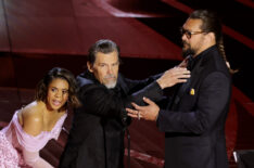 Regina Hall, Josh Brolin, and Jason Momoa speak onstage during the 94th Annual Academy Awards