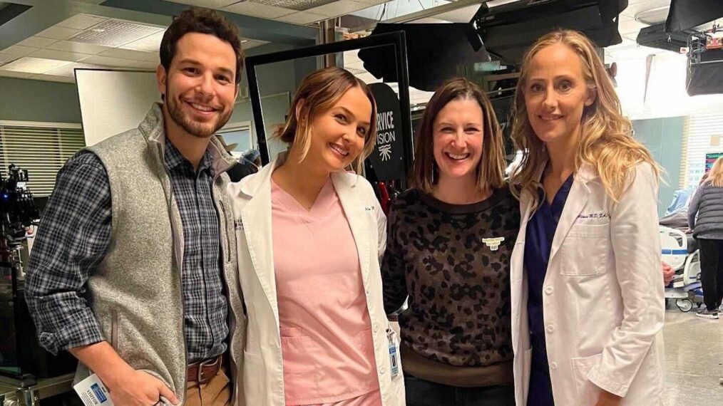 Skylar Astin on Grey's Anatomy set