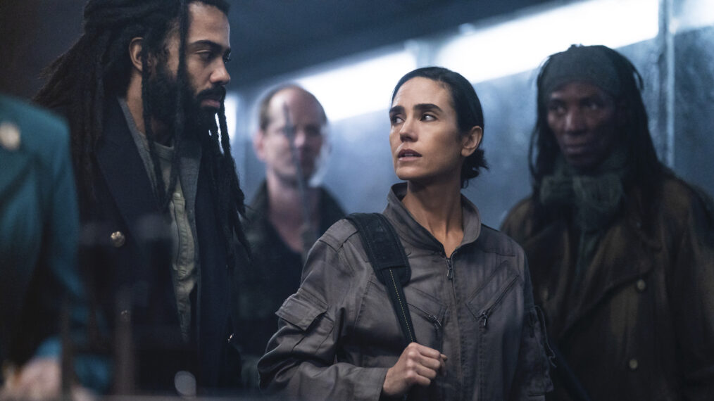 Daveed Diggs as Layton and Jennifer Connelly as Melanie in Snowpiercer - Season 2