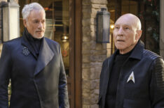 John de Lancie as Q and Patrick Stewart as Jean-Luc Picard in Star Trek Picard