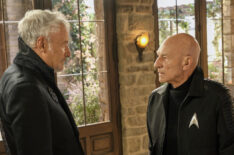 John de Lancie as Q and Sir Patrick Stewart as Jean-Luc Picard in Star Trek Picard