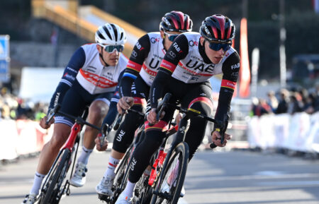 Tadej Pogacar race during the criterium