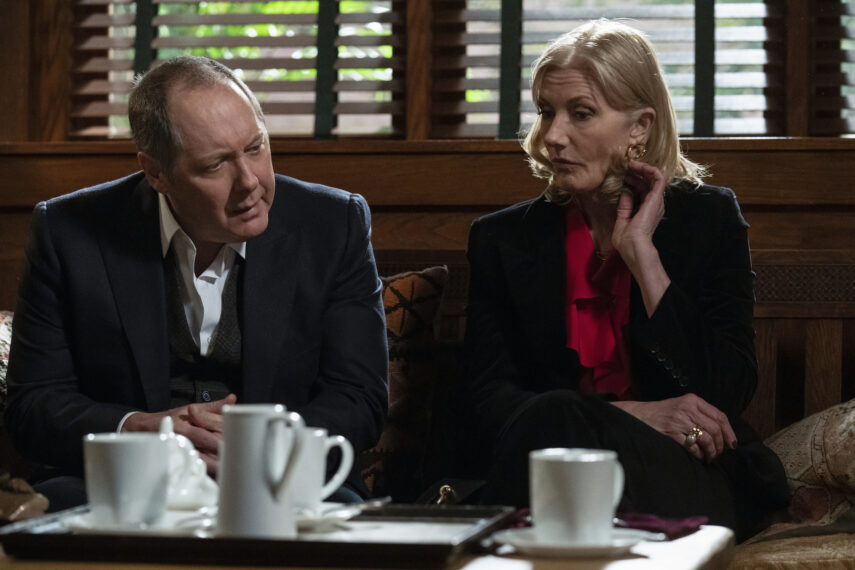 James Spader as Raymond "Red" Reddington, Joely Richardson as Cassandra Bianchi in The Blacklist