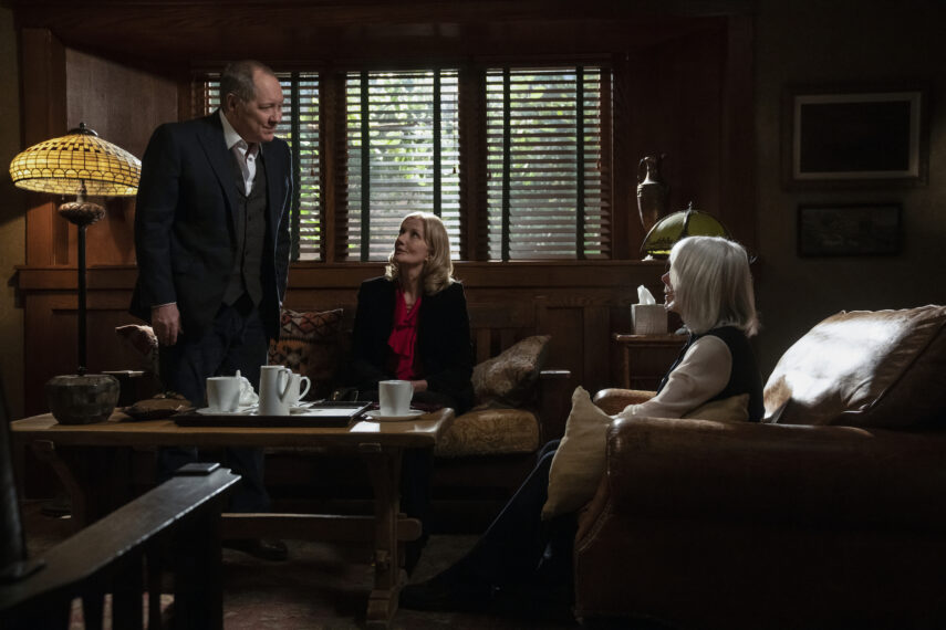 James Spader as Raymond "Red" Reddington, Joely Richardson as Cassandra Bianchi, Patricia Richardson as Matilda Davis in The Blacklist