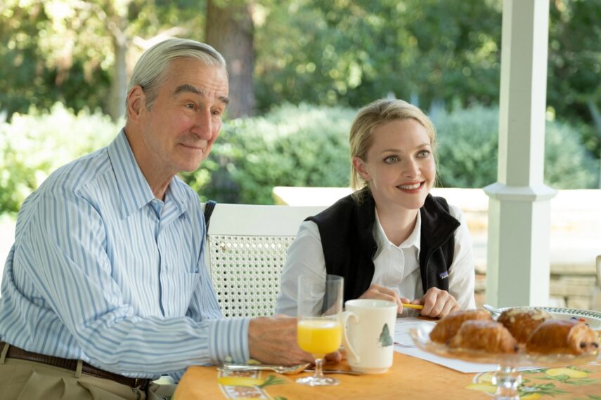 The Dropout Sam Waterston and Amanda Seyfried 