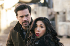 Brett Dalton as Carter Griffin and Liza Lapira as Melody “Mel” Bayani in The Equalizer