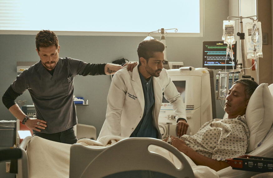 Matt Czuchry as Conrad, Manish Dayal as Devon in The Resident