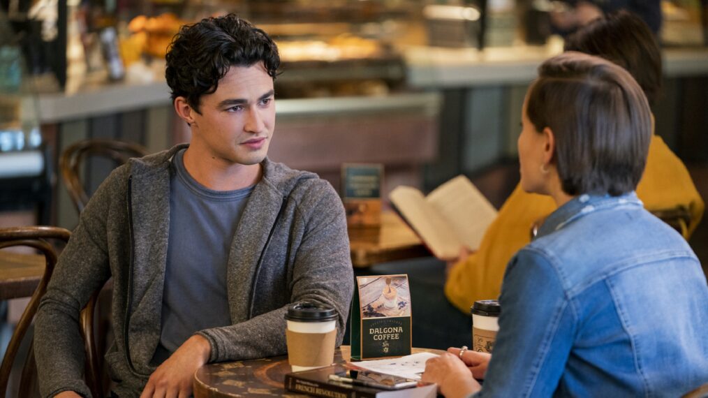 Gavin Leatherwood and Pauline Chalamet in The Sex Lives of College Girls