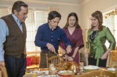 This Is Us Season 6 cast - Tim Matheson, Milo Ventimiglia, Mandy Moore, and Elizabeth Perkins