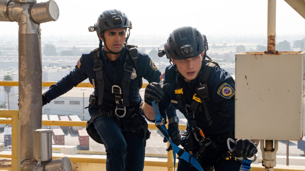 Anirudh Pisharody as Ravi, Oliver Stark as Buck in 9-1-1