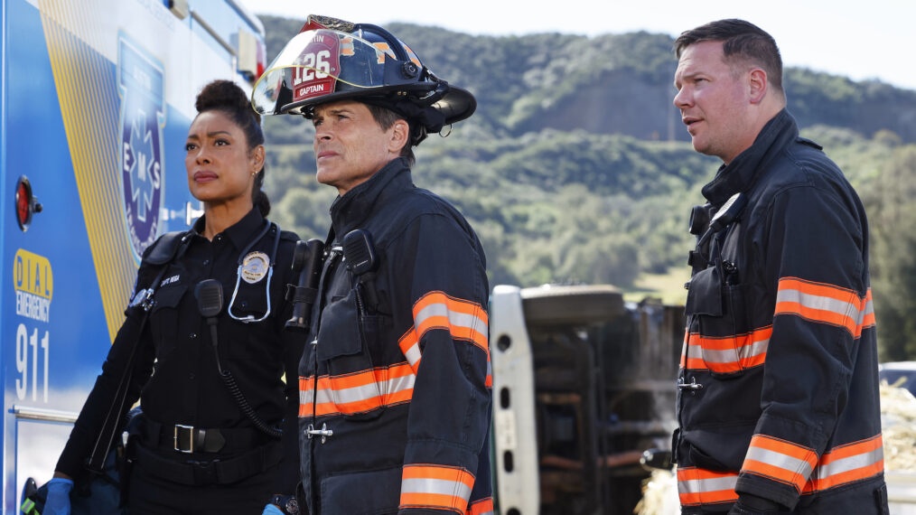 Gina Torres, Rob Lowe and Jim Parrack in 9-1-1 Lone Star