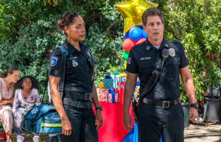 Gina Torres as Tommy, Rob Lowe as Owen in 9-1-1 Lone Star