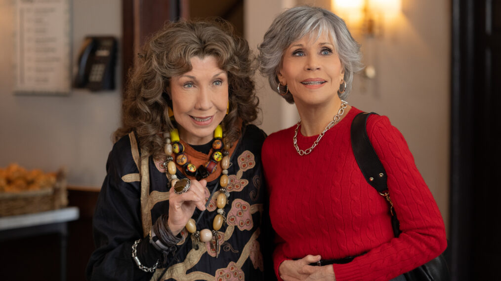 Hollywood, California, U.S.A. 20th July, 2023. Jane Fonda, and June Diane  Raphael, part of the cast of the seven-season hit Netflix TV show Grace and  Frankie, are walking the SAG-AFTRA/WGA picket line