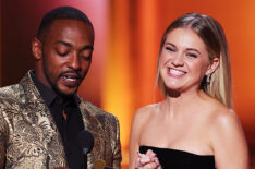 Anthony Mackie and Kelsea Ballerini present at the 64th Annual Grammy Awards