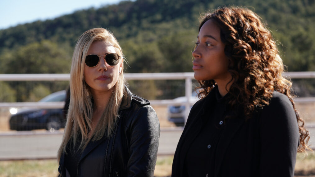 Katheryn Winnick as Jenny, Kylie Bunbury as Cassie in Big Sky