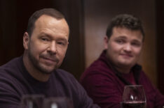 Donnie Wahlberg as Danny Reagan and Andrew Terraciano as Sean Reagan in Blue Bloods