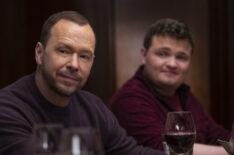 Donnie Wahlberg as Danny Reagan and Andrew Terraciano as Sean Reagan in Blue Bloods