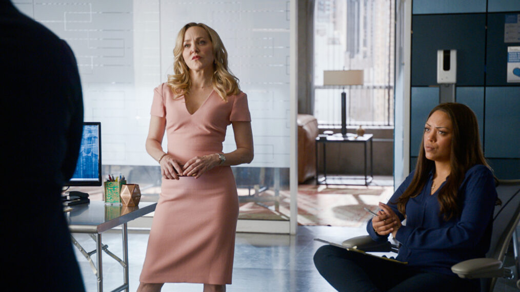 Geneva Carr as Marissa Morgan and Jamie Lee Kirchner as Danny James in Bull