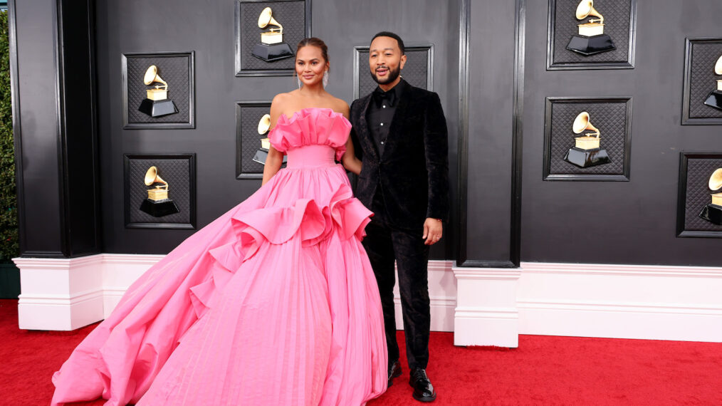 Chrissy Teigen and John Legend at the Grammys 2022