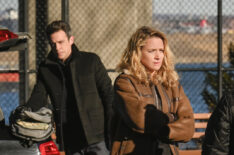 John Boyd as Special Agent Stuart Scola and Shantel VanSanten as Nina Chase in FBI