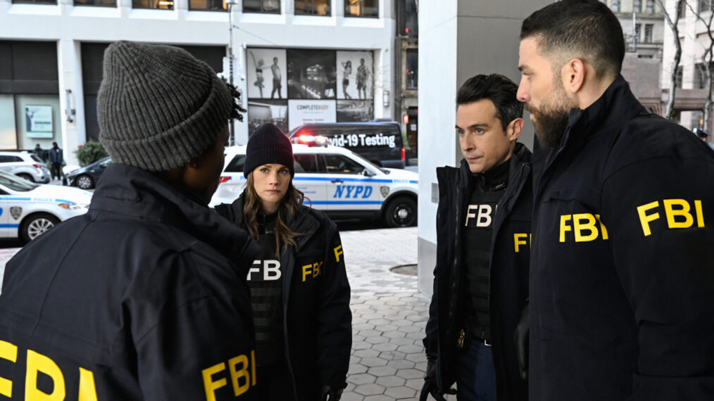 Katherine Renee Turner as Special Agent Tiffany Wallace, Missy Peregrym as Special Agent Maggie Bell, John Boyd as Special Agent Stuart Scola and Zeeko Zaki as Special Agent Omar Adom ‘OA’ Zidan in FBI