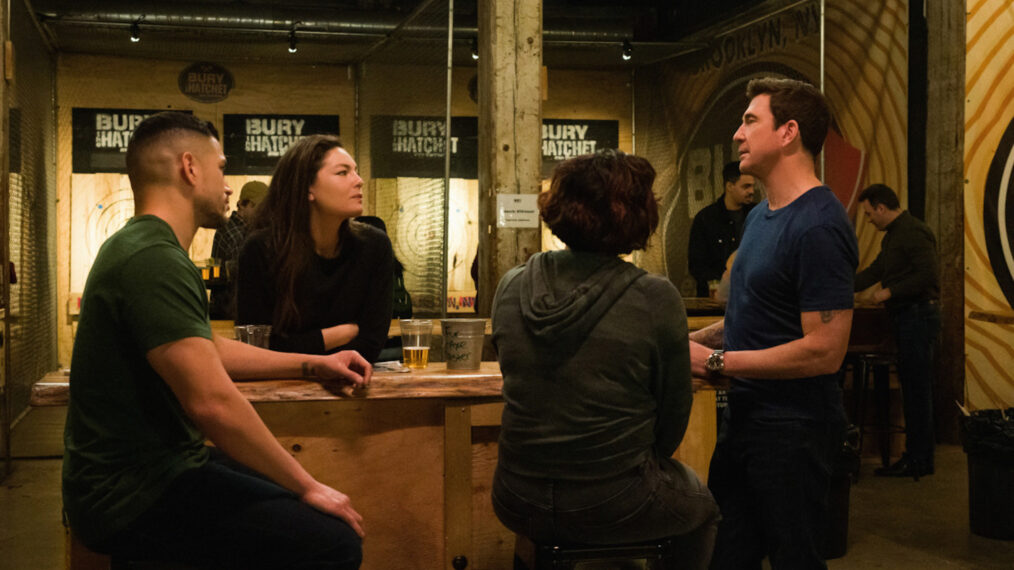 Miguel Gomez as Special Agent Ivan Ortiz, Alexa Davalos as Special Agent Kristin Gaines, and Dylan McDermott as Supervisory Special Agent Remy Scott in FBI Most Wanted