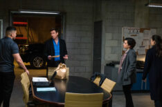 Miguel Gomez as Special Agent Ivan Ortiz, Dylan McDermott as Supervisory Special Agent Remy Scott, Keisha Castle-Hughes as Special Agent Hana Gibson, and Alexa Davalos as Special Agent Kristin Gaines in FBI Most Wanted