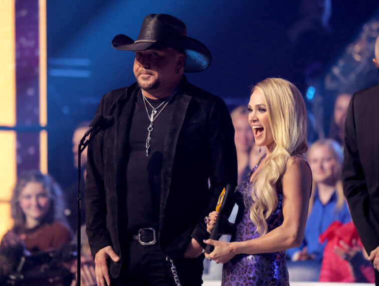 Jason Aldean and Carrie Underwood at The CMT Awards 2022
