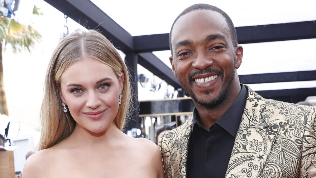 Kelsea Ballerini and Anthony Mackie attend the 64th Annual Grammy Awards