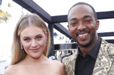 Kelsea Ballerini and Anthony Mackie attend the 64th Annual Grammy Awards
