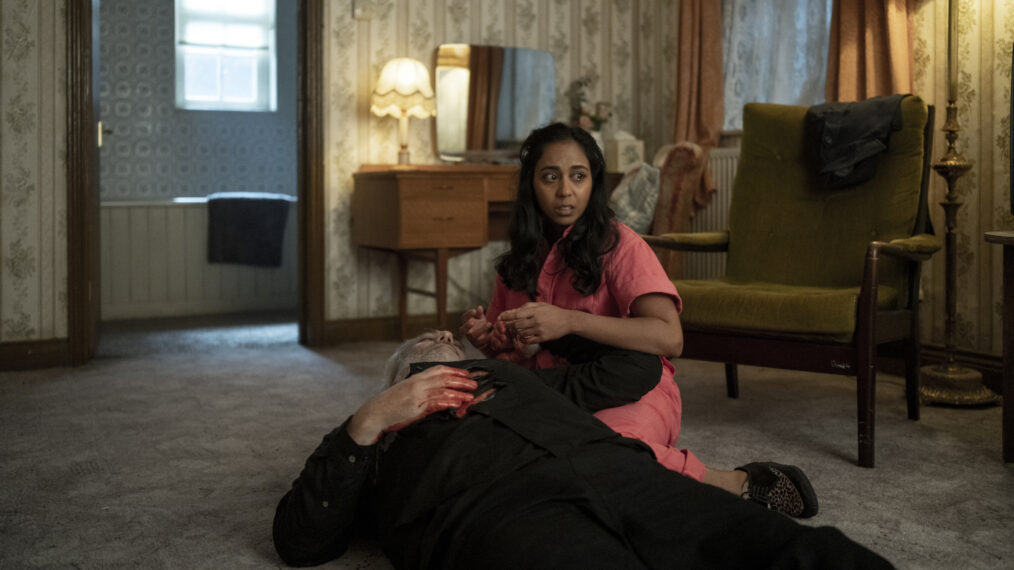 Anjana Vasan as Pam, Kim Bodnia as Konstantin in Killing Eve