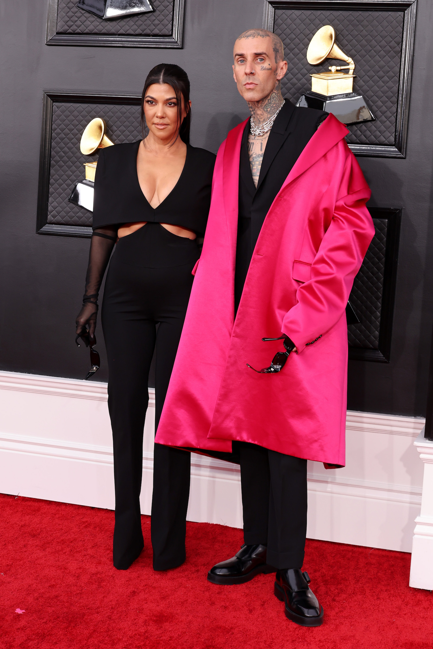 Kourtney Kardashian and Travis Barker at the Grammys 2022
