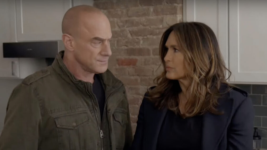 Christopher Meloni as Stabler, Mariska Hargitay as Benson in Law & Order: Organized Crime