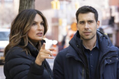 Mariska Hargitay as Captain Olivia Benson, Octavio Pisano as Detective Joe Velasco in Law & Order: SVU