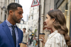 Lucien Laviscount and Lily Collins in Emily in Paris