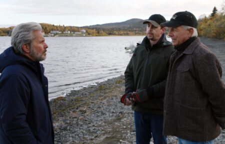 Gary Cole as FBI Special Agent Alden Parker, Mark Harmon as NCIS Special Agent Leroy Jethro Gibbs, Sean Murray as NCIS Special Agent Timothy McGee in NCIS