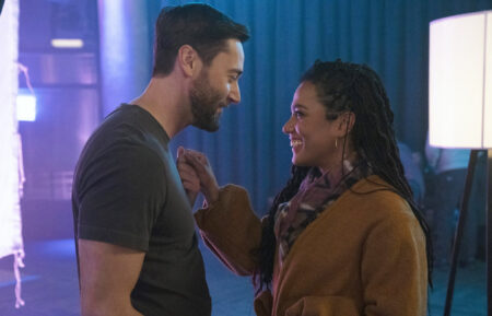 Ryan Eggold as Dr. Max Goodwin, Freema Agyeman as Dr. Helen Sharpe in New Amsterdam