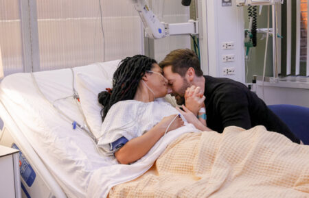 Freema Agyeman as Dr. Helen Sharpe, Ryan Eggold as Dr. Max Goodwin in New Amsterdam