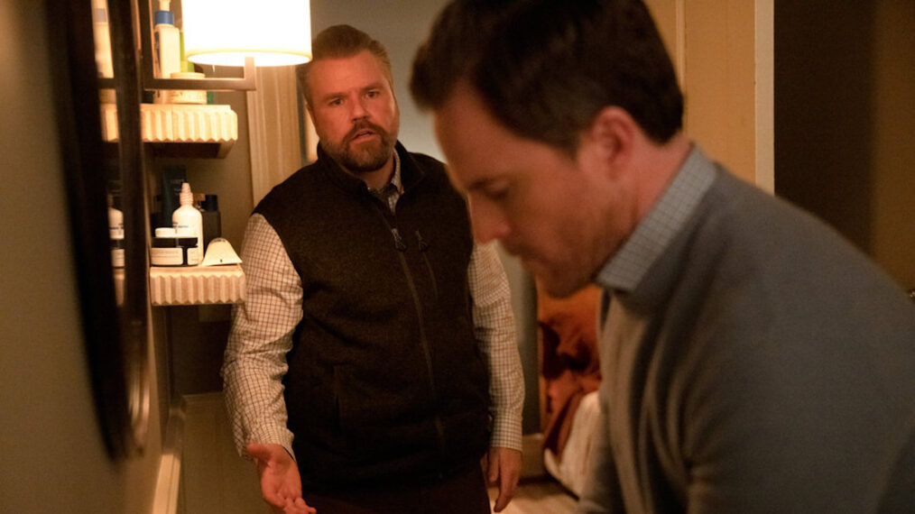 Tyler Labine as Dr. Iggy Frome, Mike Doyle as Martin McIntyre in New Amsterdam