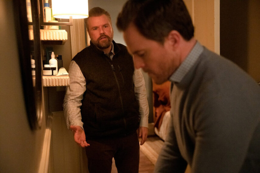Tyler Labine as Dr. Iggy Frome, Mike Doyle as Martin McIntyre in New Amsterdam