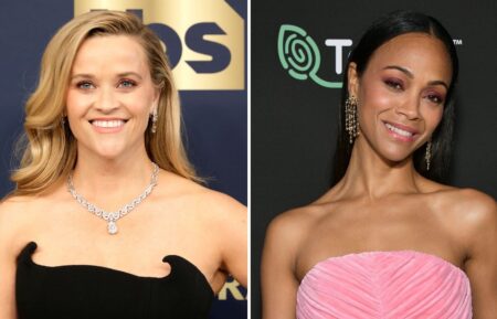 Reese Witherspoon (L) and Zoe Saldana (R)