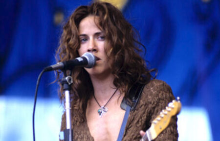 Sheryl Crow performs as part of the Horde Festival 1994 at Shoreline Amphitheatre on July 31, 1994 in Mountain View California.