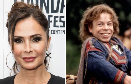 Talisa Garcia (L) and Warwick Davis in 'Willow' (R)